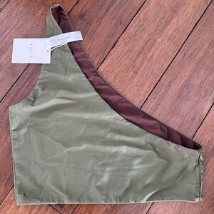 BAIIA One Shoulder Reversible Bikini Top